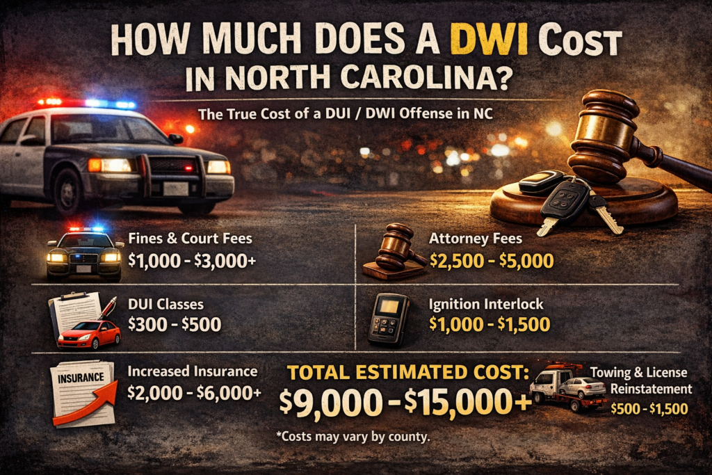how much does dwi cost in nc